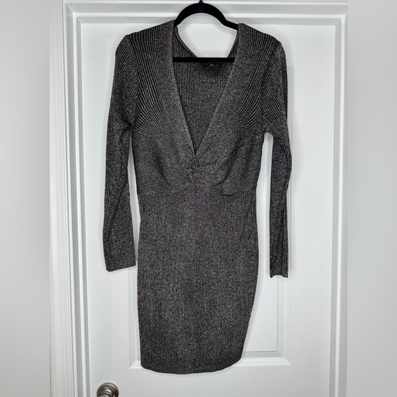 Almost Famous Women’s Stretchy Midi Long Sleeve Dress w/ Ruching in Front, Sz 2X - Picture 1 of 6